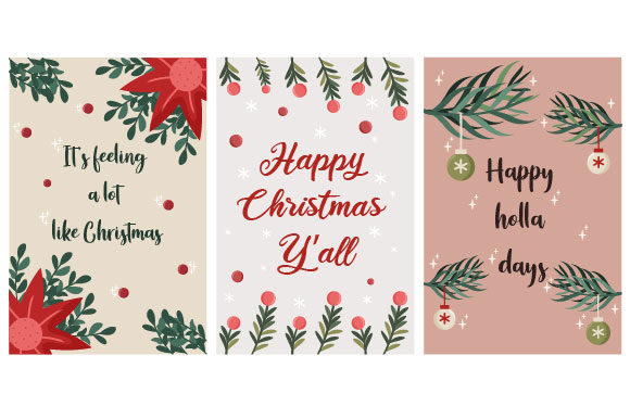 Christmas Card with Leaves