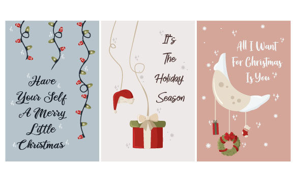 Christmas Card with Ornamental Illustrations