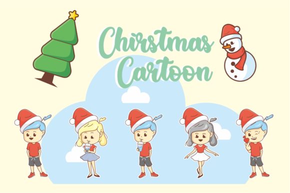 Christmas Cartoon Character Package Illustrations