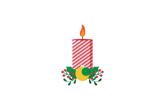 Christmas Day Decoration with Candles Illustrations