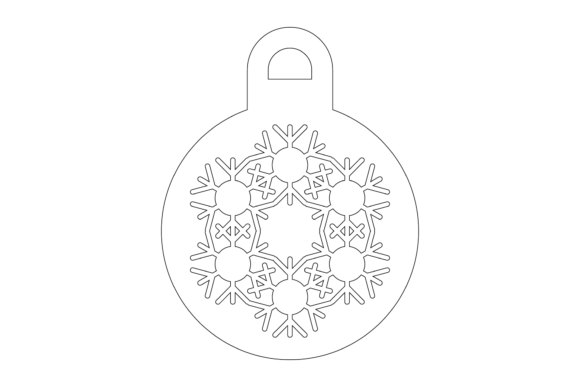Christmas Outline Bulb Svg Illustration
