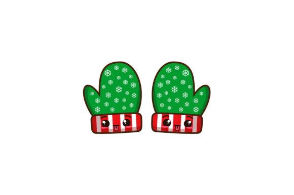 Cute Christmas Gloves Illustrations