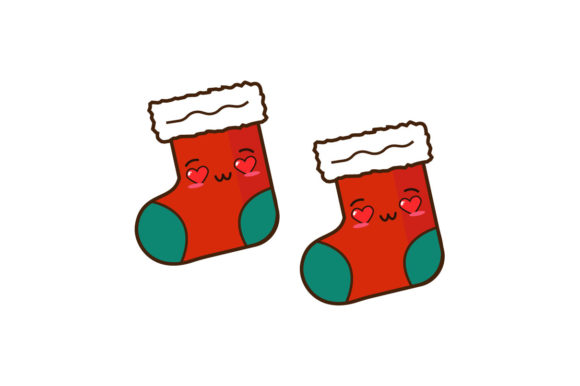 Cute Christmas Socks Illustrations