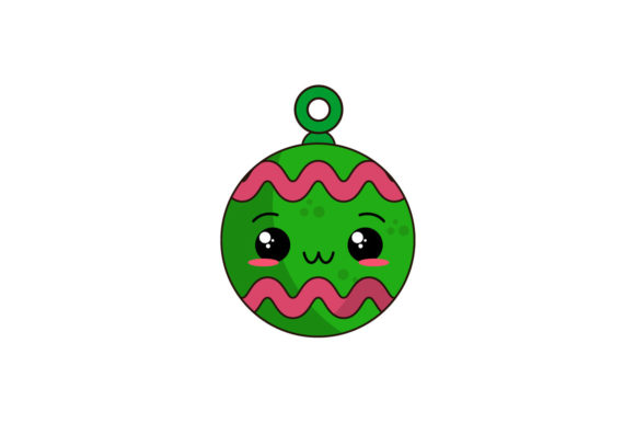 Cute Kawaii Christmas Ball Illustrations