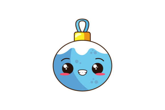 Cute Kawaii Christmas Balls Illustrations