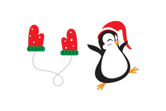 Gloves Penguin Christmas Vectors Illustrations