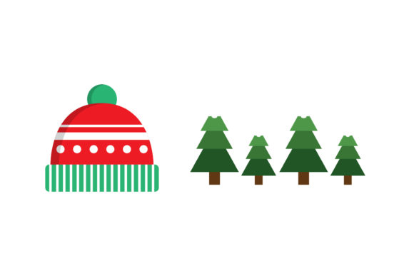 Hat Tree Christmas Vectors Set