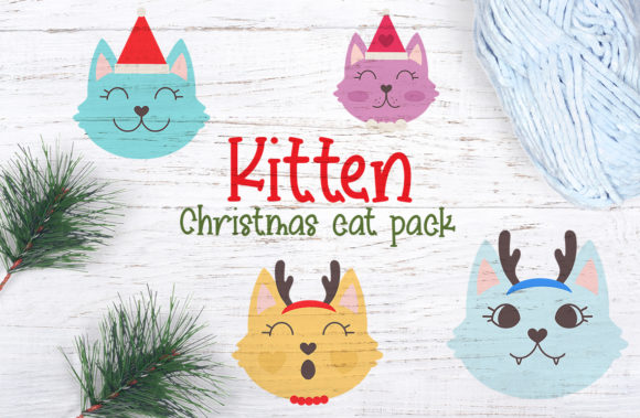 Kitten Christmas Cat Pack Illustrations