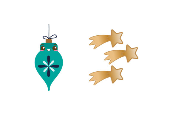 Ornament Stars Set Christmas Vectors