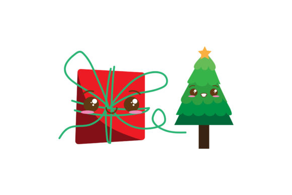Present Tree Set Christmas Vectors for Holiday Design