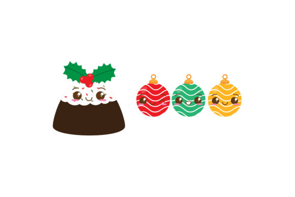 Set Cake Ornament Christmas Vectors for Digital Creators