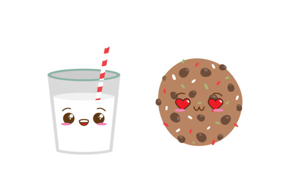 Set Milk Cookies Christmas Vectors for Holiday Design