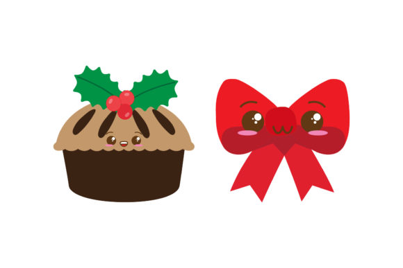 Set Pie Ribbon Christmas Vectors for Digital Creators