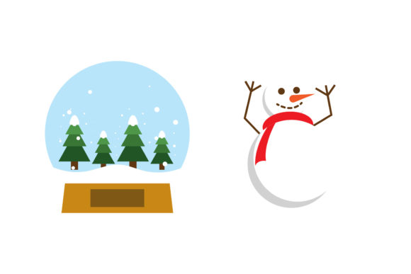 Snowman Snowball Christmas Vectors Set